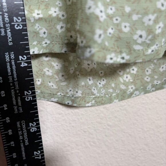 Paper Crane Tank Top Women's Large Green Tiered Boho Sleeveless Shirt Ruffle - Picture 5 of 8